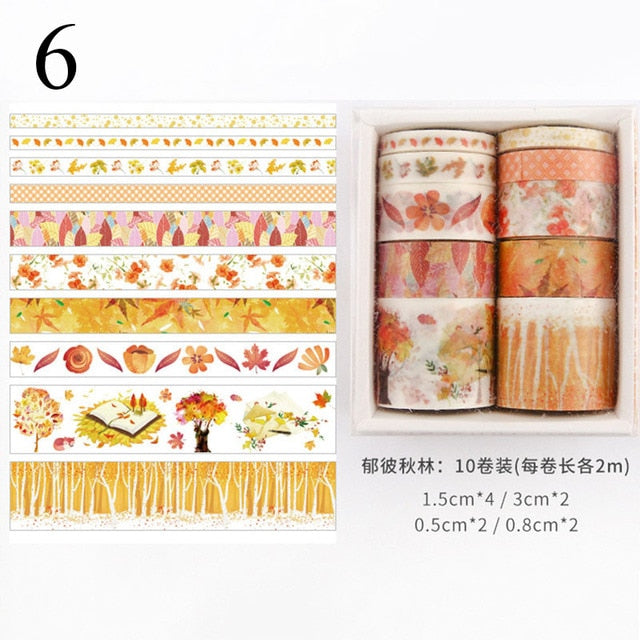 10 Piece Japanese Washi Tape Set