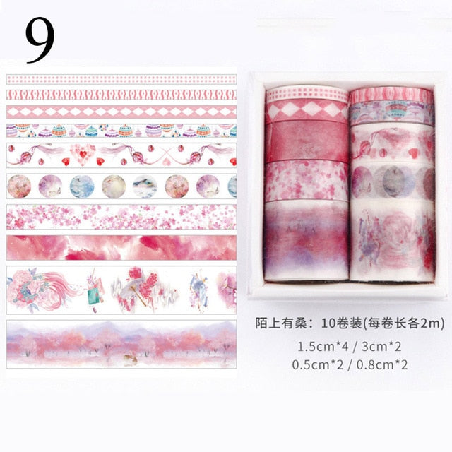 10 Piece Japanese Washi Tape Set