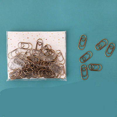 50 Piece Mini Heart Paper Clip