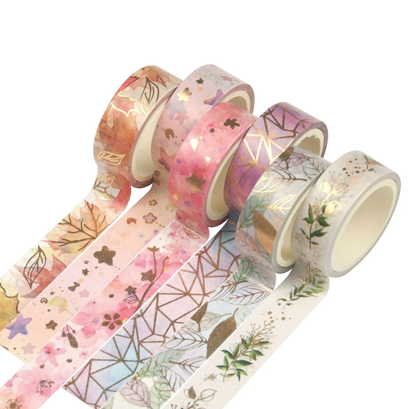 Flower Gold Foil Washi Tape Set