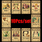 10 Piece Set One Piece Wanted Stickers