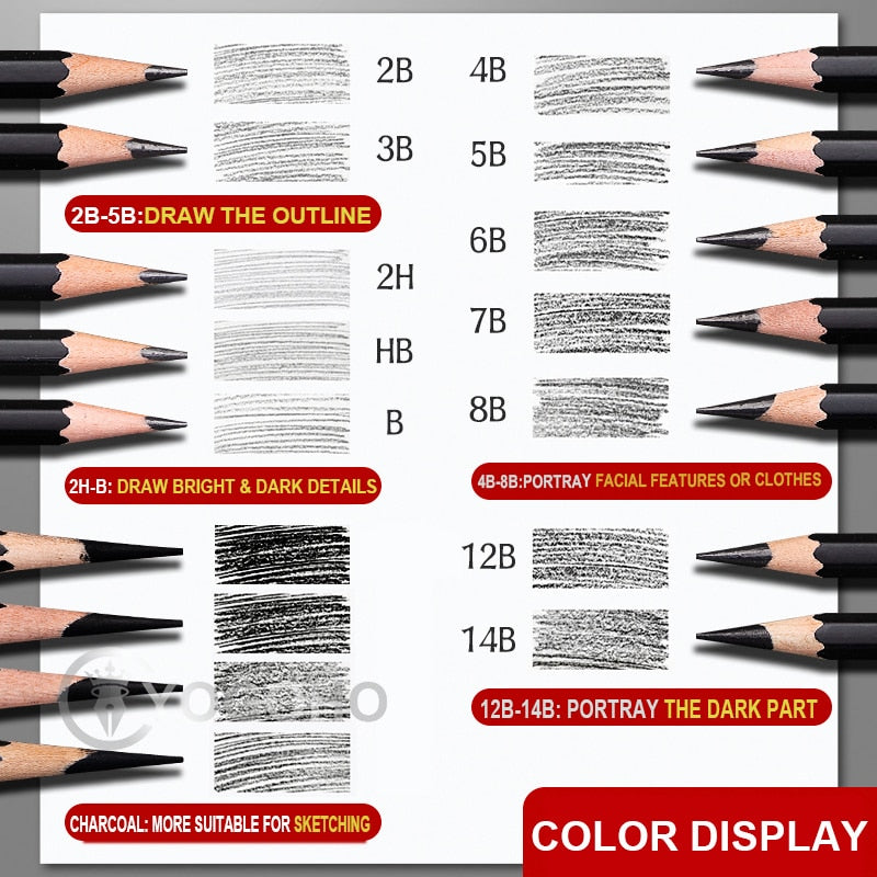Professional Sketch Graphite Charcoal Pencil – Fudan Stationery Store