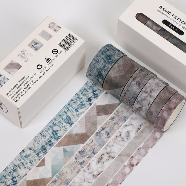 Grid Marble Washi Tape Set