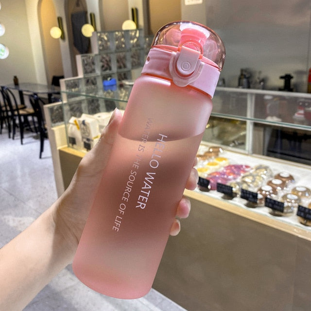 Transparent Plastic 'Hello Water' Water Bottle