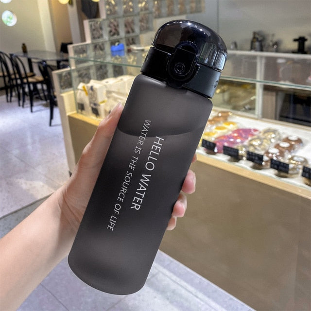 Transparent Plastic 'Hello Water' Water Bottle