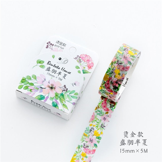 Floral Foil Washi Tape (5 Pretty Designs!)