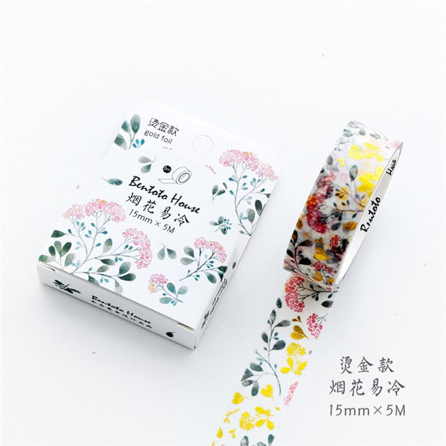 Floral Foil Washi Tape (5 Pretty Designs!)